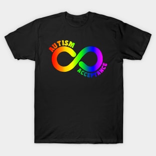 Autism Acceptance With Rainbow Infinity Symbol T-Shirt